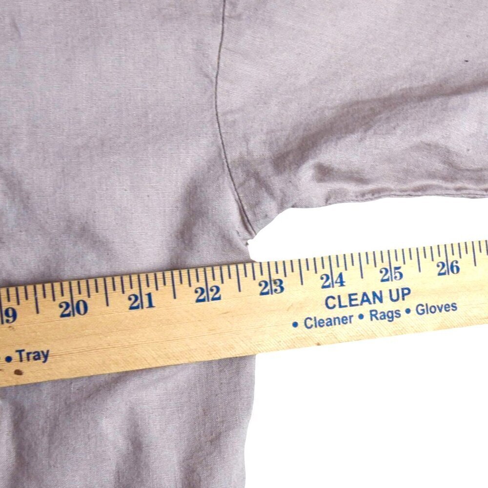 H&M Cropped Wide Sleeve Linen Cotton Blend Shirt Blouse Size Small Dusty Mauve - Picture 5 of 8